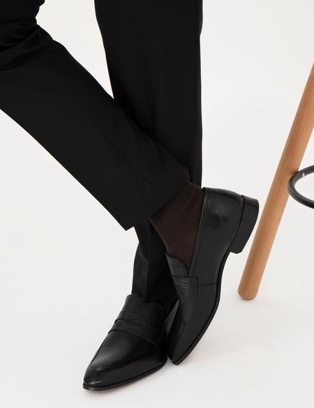 Siyah %100 Deri Klasik Ayakkabı - 50287402020