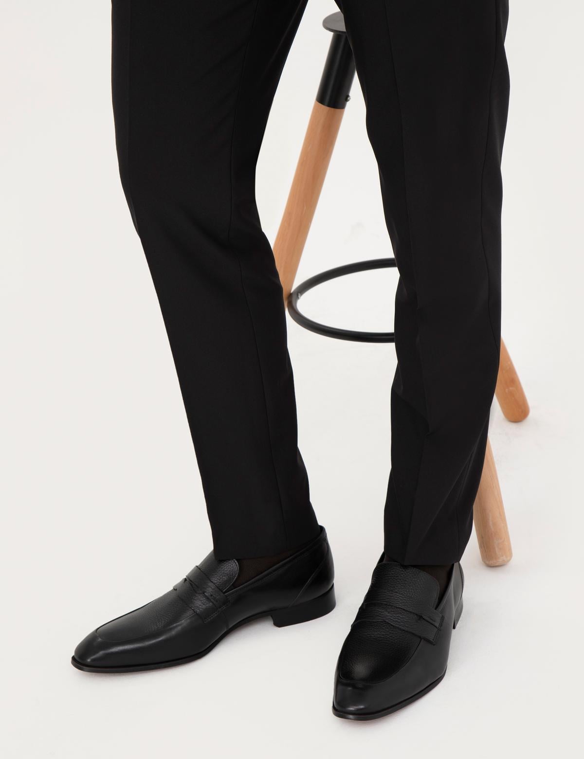 Siyah %100 Deri Klasik Ayakkabı - 50287402020