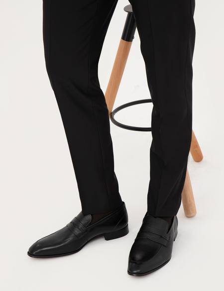 Siyah %100 Deri Klasik Ayakkabı - 50287402020