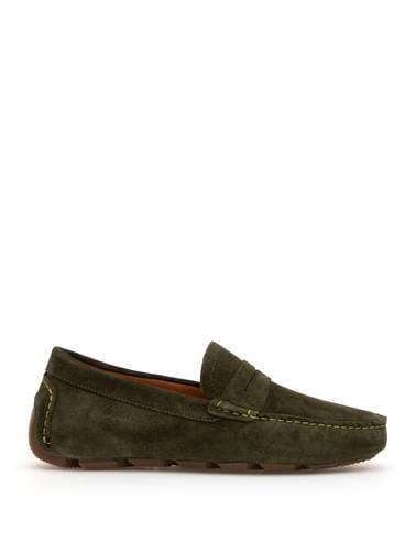 Haki %100 Deri Loafer Ayakkabı