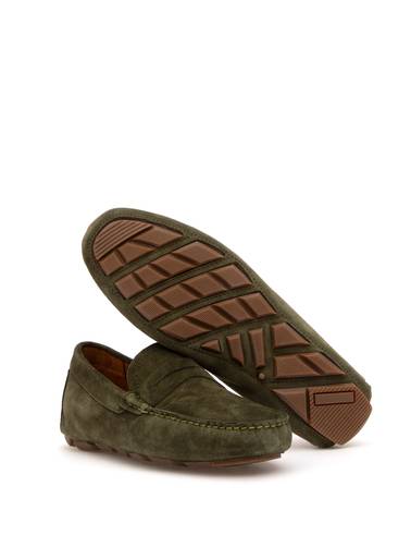 Haki %100 Deri Loafer Ayakkabı