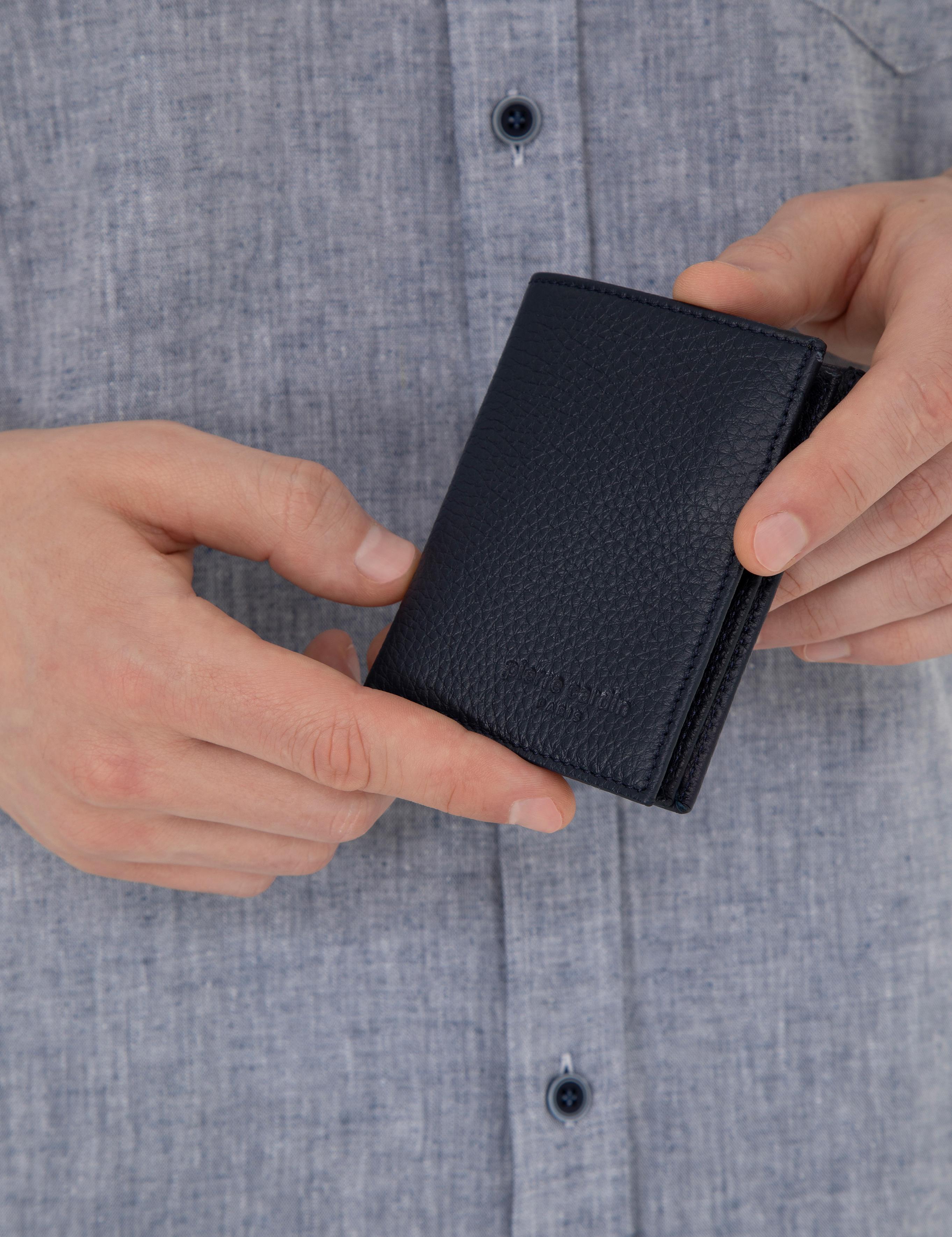 Erkek Lacivert Deri Cüzdan