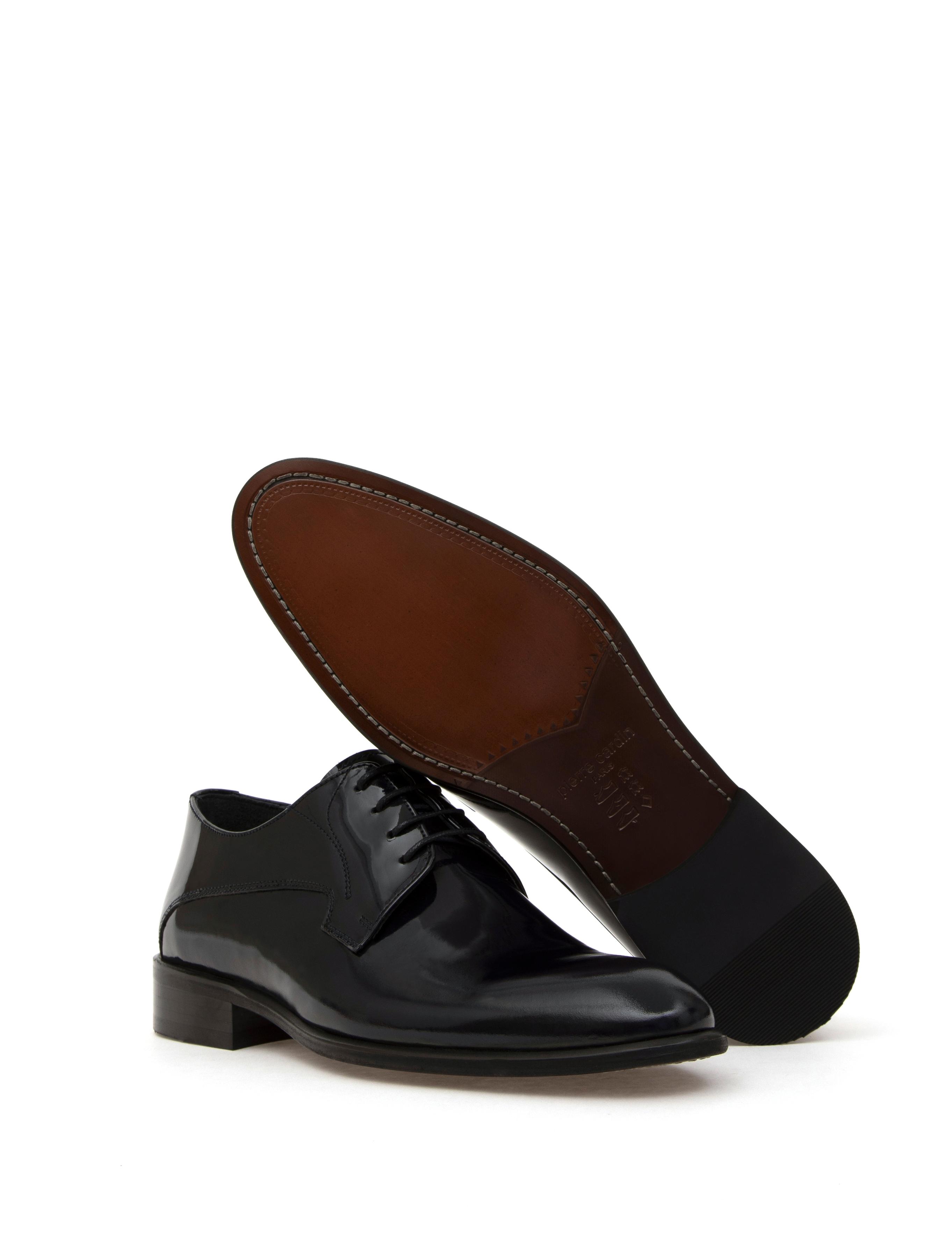 Lacivert %100 Deri Damatlık Rugan Klasik Ayakkabı