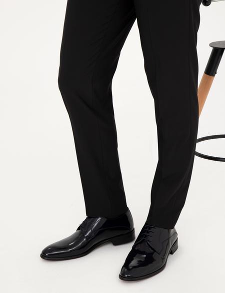 Lacivert %100 Deri Damatlık Rugan Klasik Ayakkabı - 50287744010