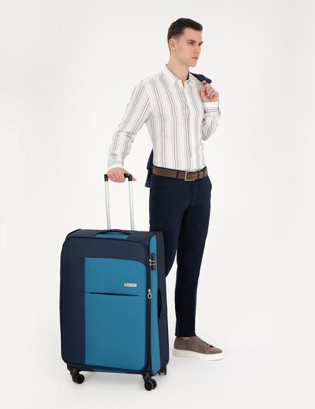 Lacivert Büyük Boy Kumaş Valiz - 50294161002