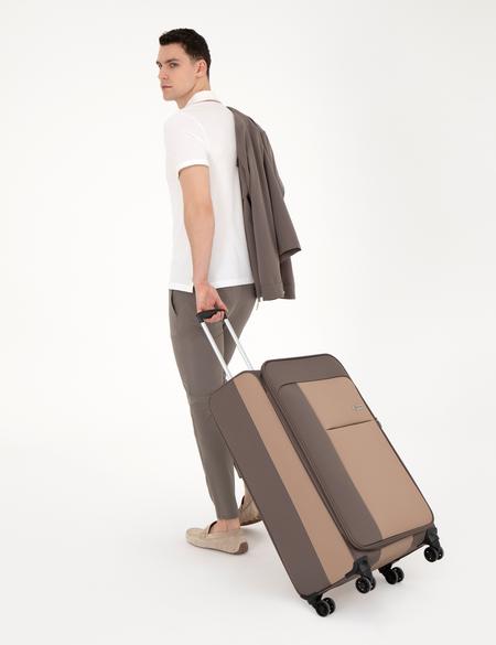 Bej Büyük Boy Kumaş Valiz - 50294161003