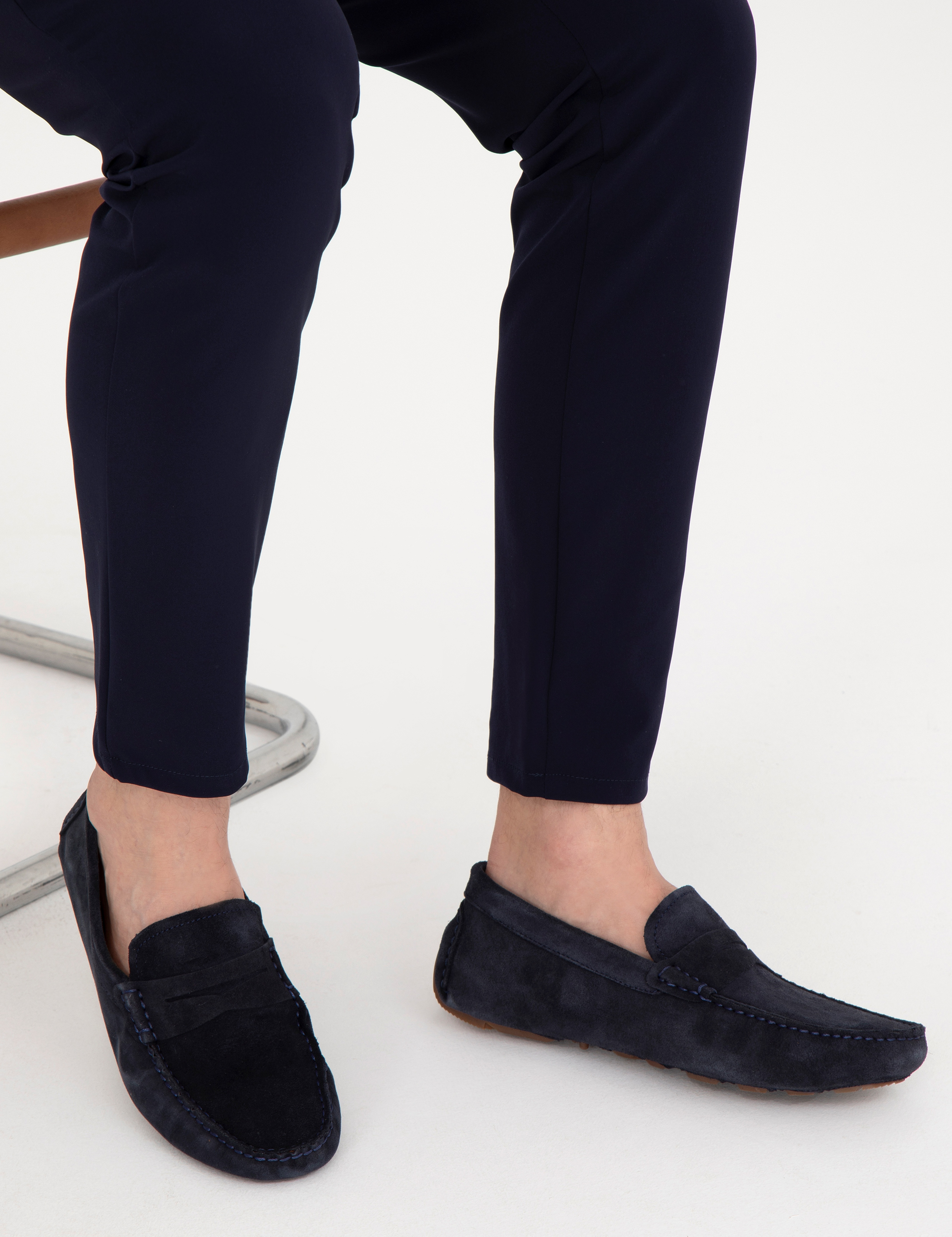 Lacivert %100 Deri Loafer Ayakkabı