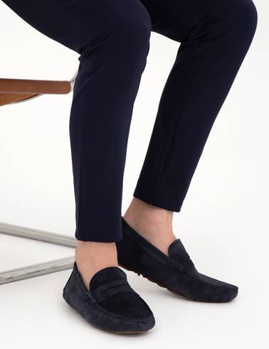 Lacivert %100 Deri Loafer Ayakkabı