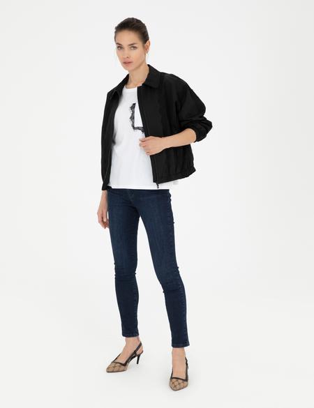 Siyah Comfort Fit Mevsimlik Mont - 50282394021