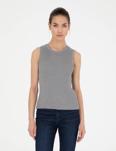 Gri Melanj Extra Slim Fit Triko Bluz