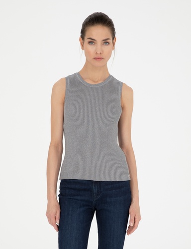 Gri Melanj Extra Slim Fit Triko Bluz