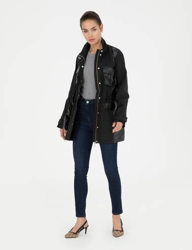Siyah Slim Fit Mevsimlik Mont