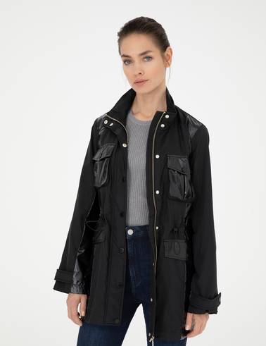 Siyah Slim Fit Mevsimlik Mont