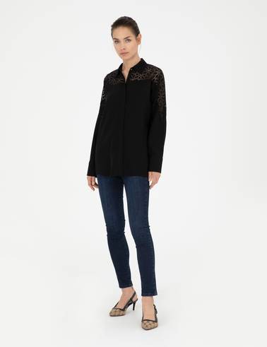 Siyah Comfort Fit Uzun Kollu Gömlek