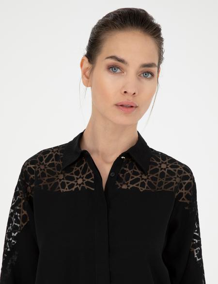 Siyah Comfort Fit Uzun Kollu Gömlek - 50287303003