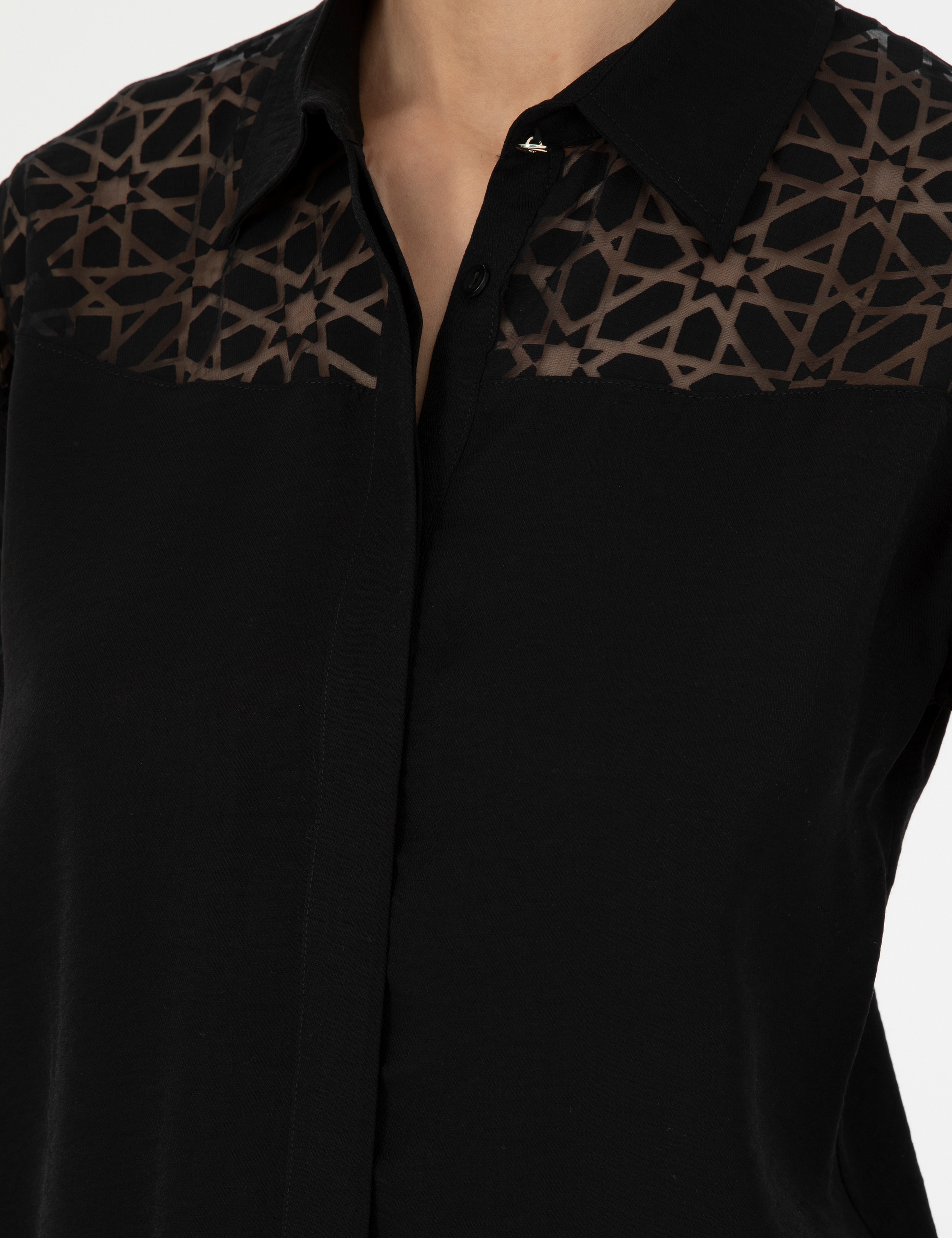 Siyah Comfort Fit Uzun Kollu Gömlek - Image 7