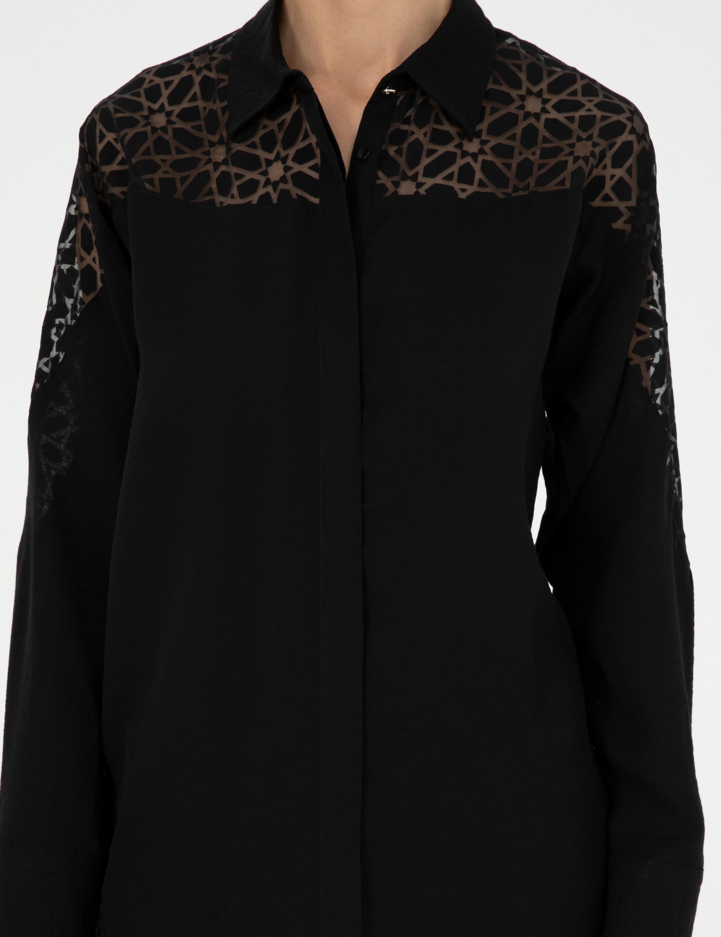 Siyah Comfort Fit Uzun Kollu Gömlek