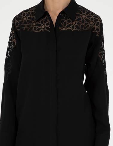 Siyah Comfort Fit Uzun Kollu Gömlek