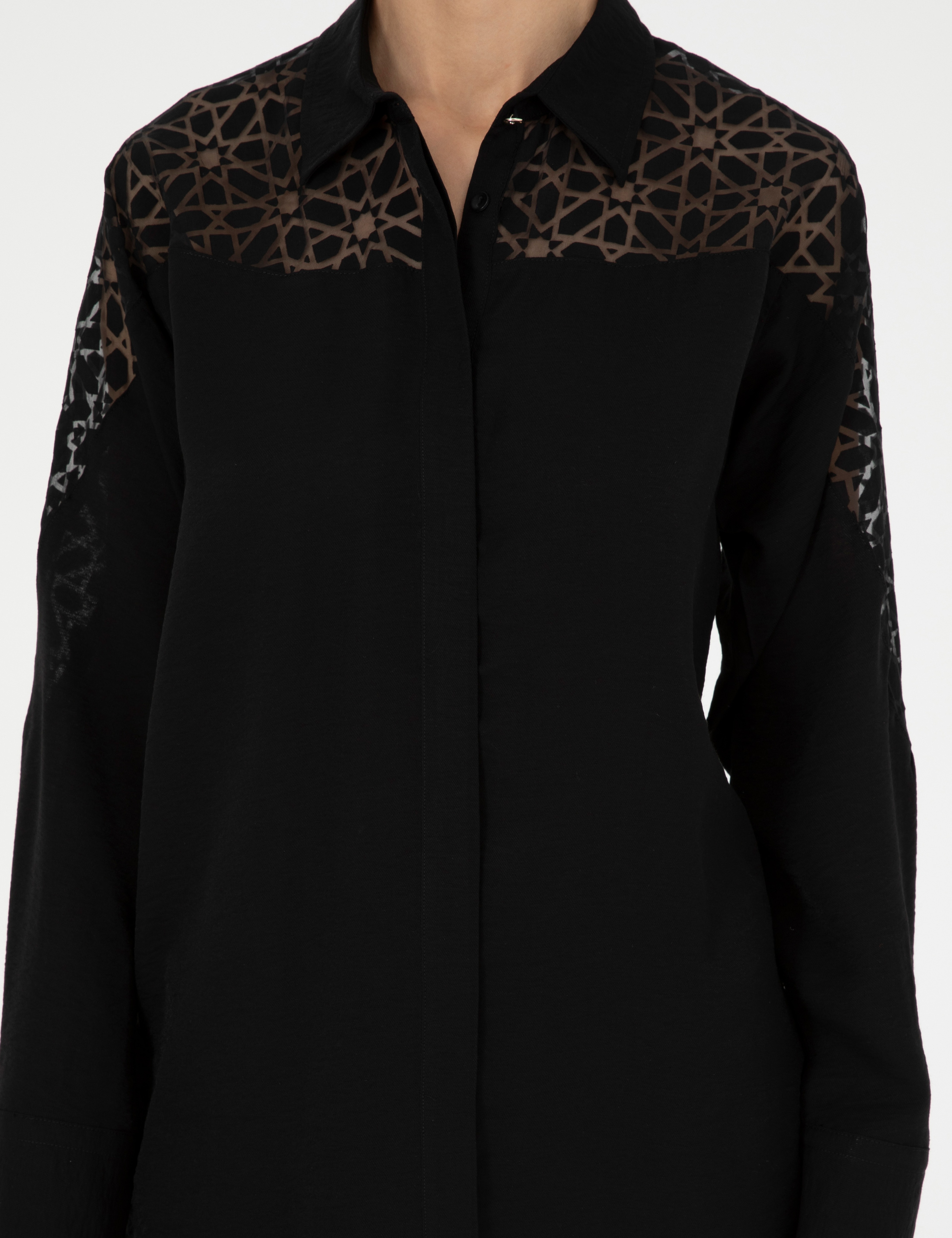 Siyah Comfort Fit Uzun Kollu Gömlek