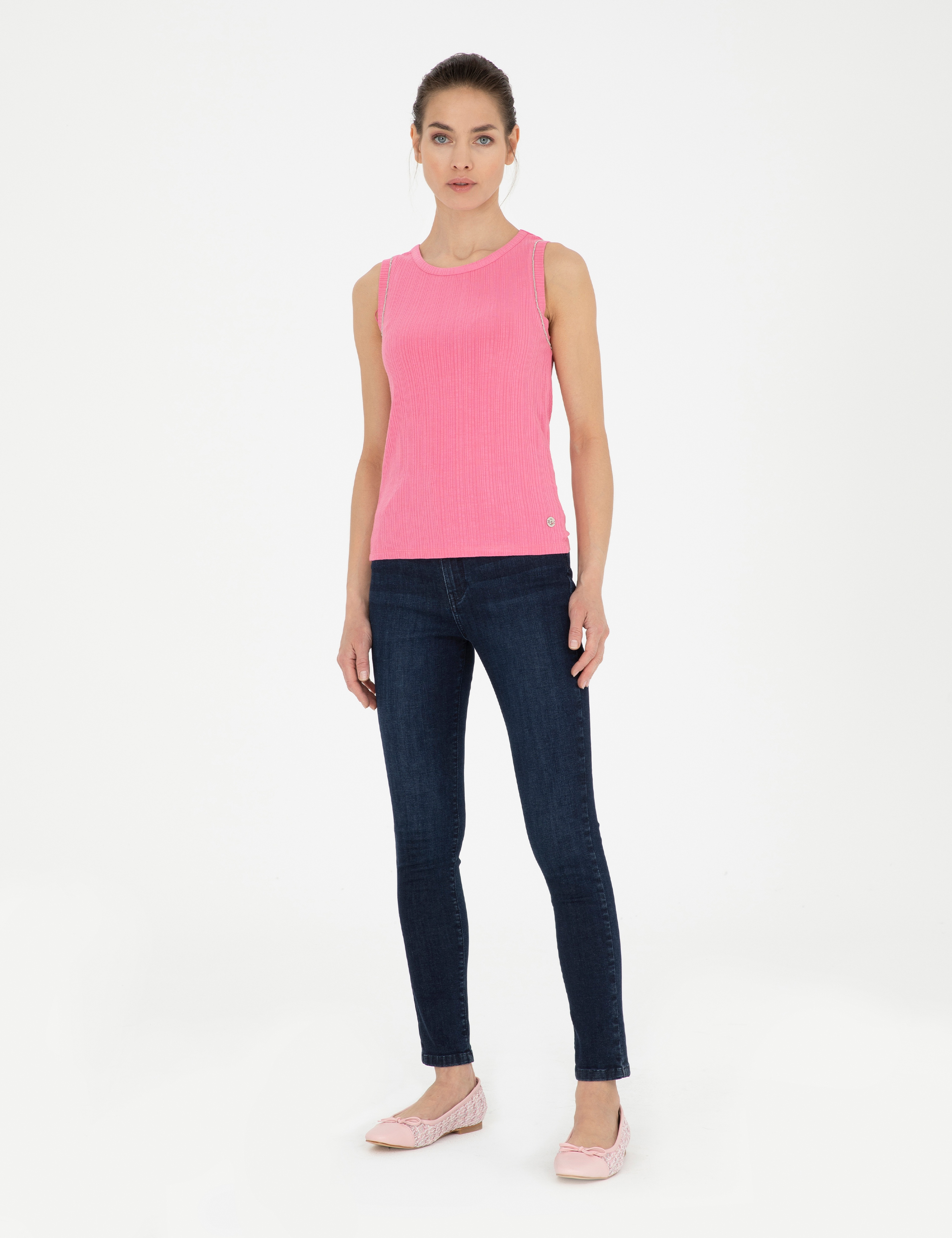 Pembe Extra Slim Fit Tişört - Image 4