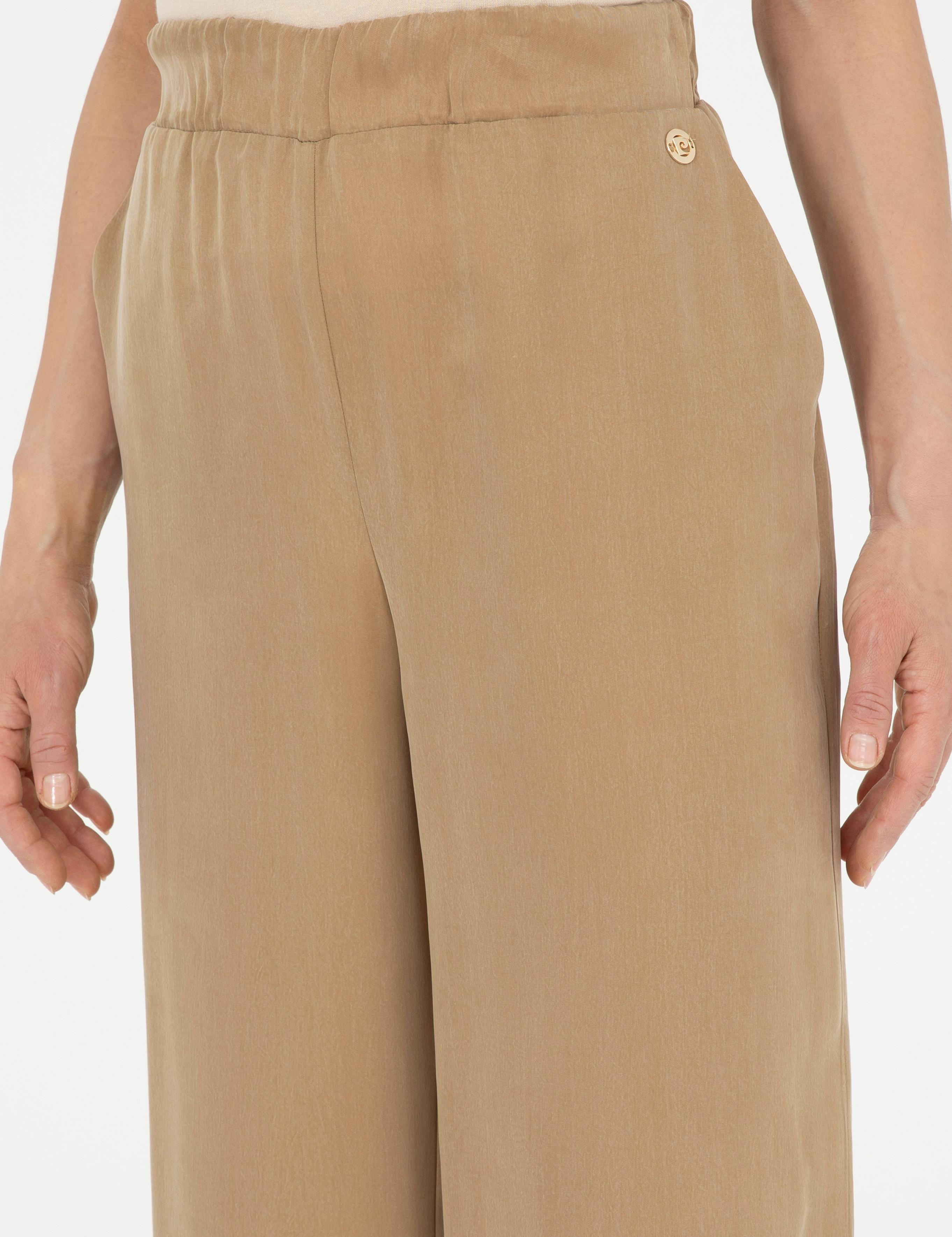 Bej Kupro Kumaş Loose Fit Pantolon