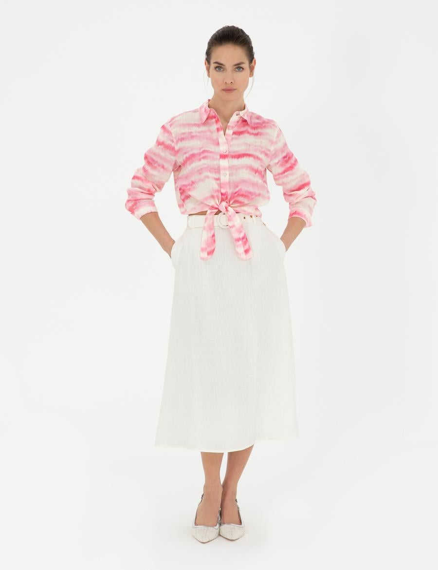 Ekru A Kesim Dokuma Etek