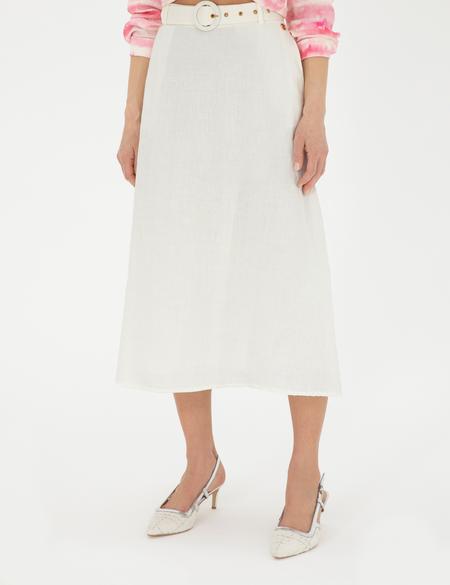 Ekru A Kesim Dokuma Etek - 50284027025