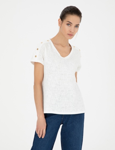 Ekru Regular Fit Tişört