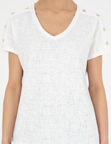 Ekru Regular Fit Tişört