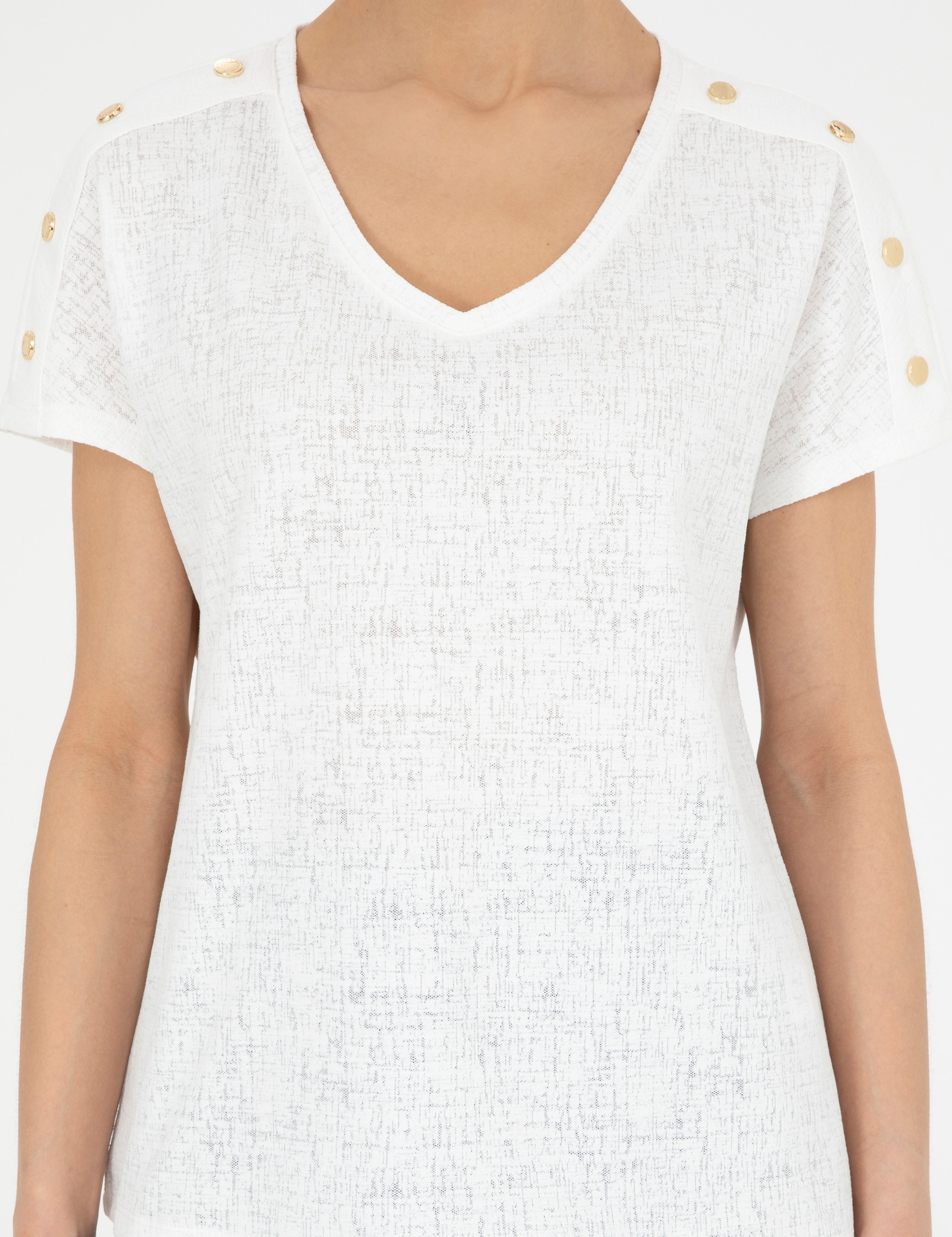 Ekru Regular Fit Tişört - Image 6