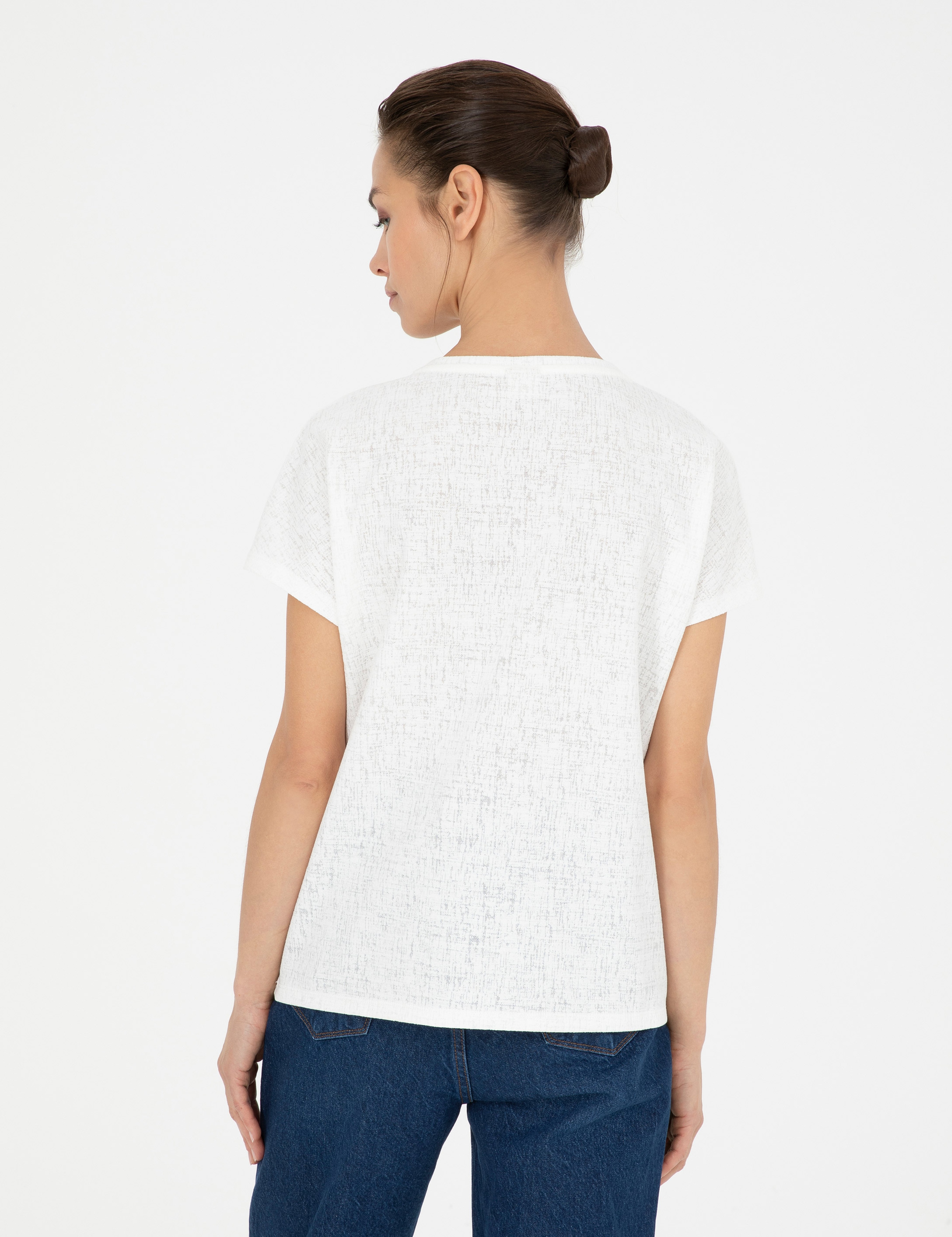 Ekru Regular Fit Tişört - Image 5