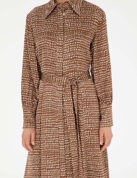 Kahverengi Regular Fit Dokuma Elbise - 50284059002