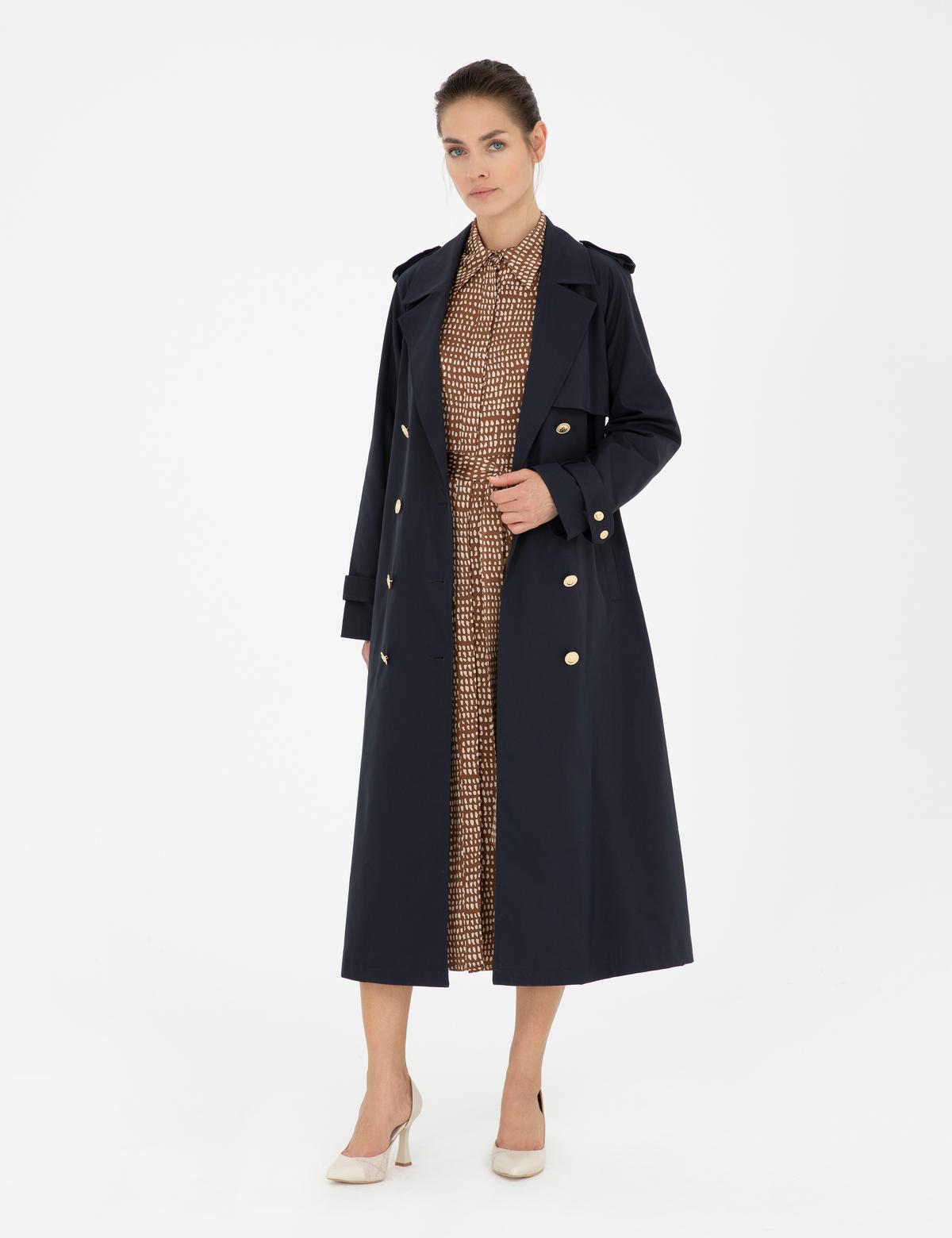 Lacivert Regular Fit Trençkot