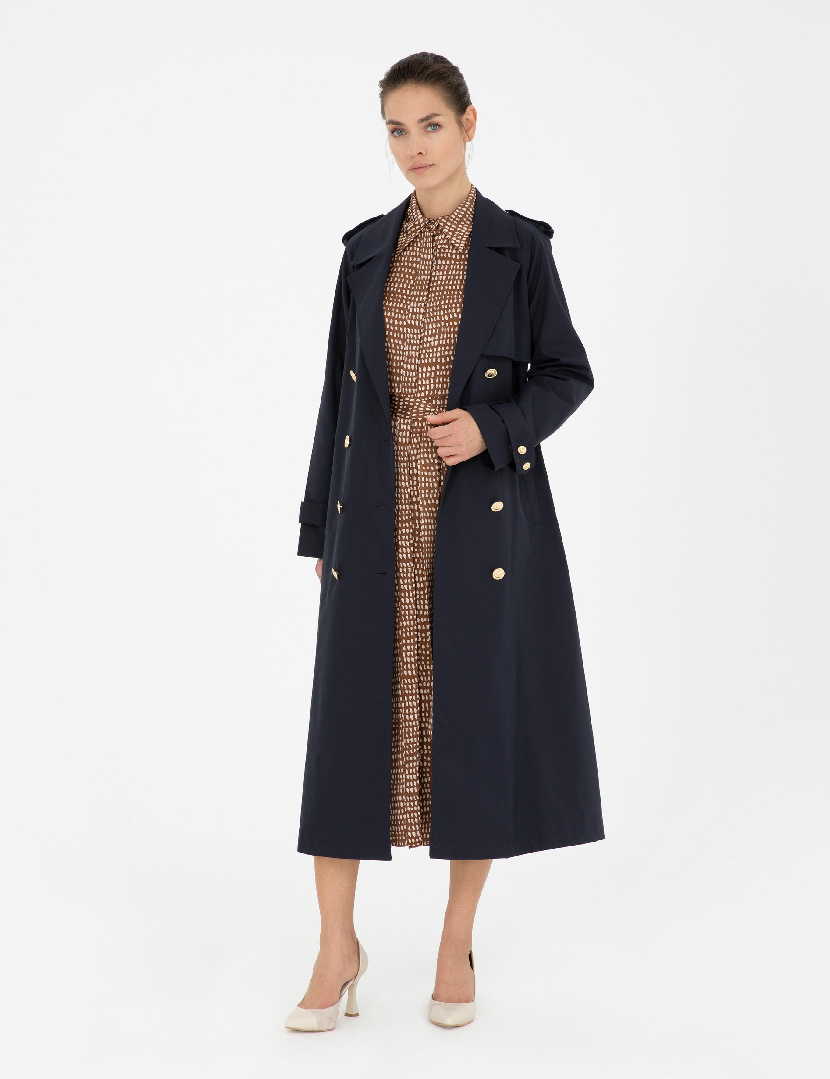 Lacivert Regular Fit Trençkot