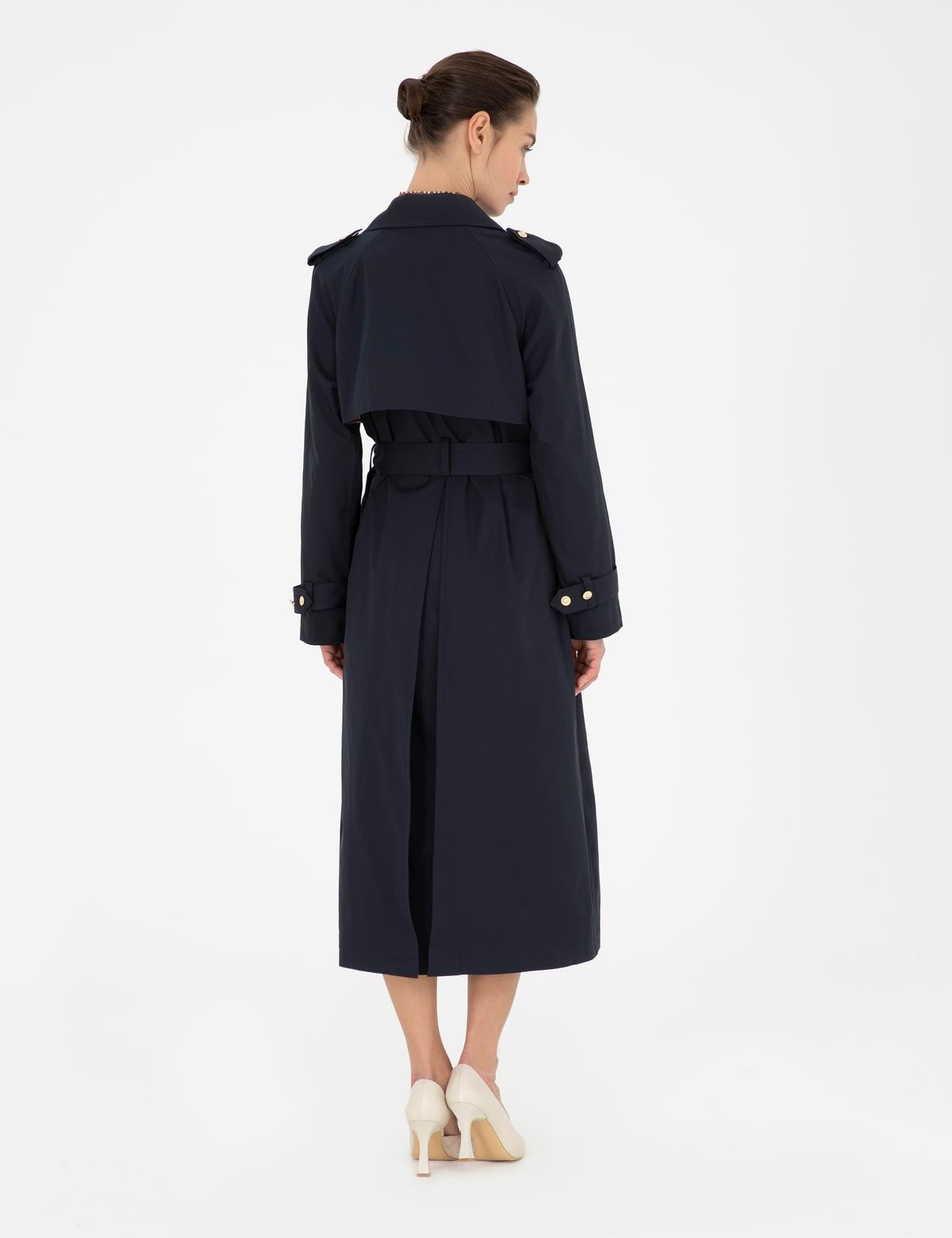 Lacivert Regular Fit Trençkot - 50282817013