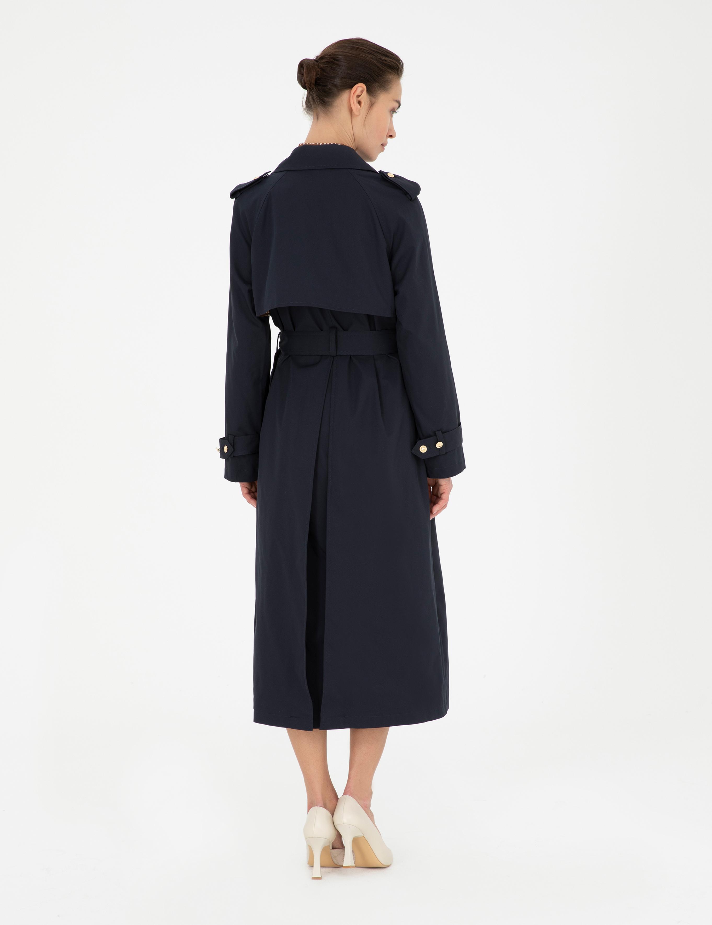 Lacivert Regular Fit Trençkot