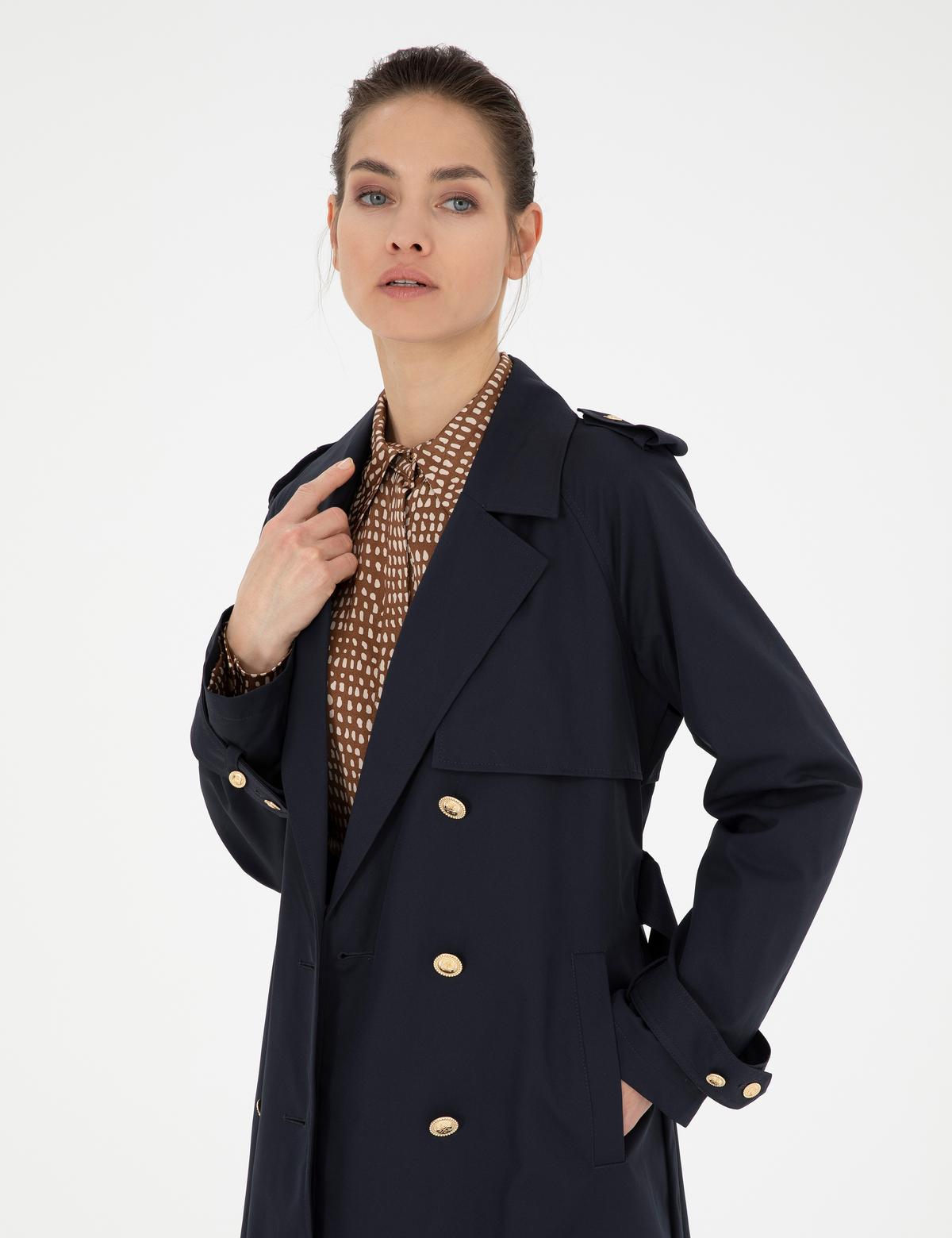 Lacivert Regular Fit Trençkot - 50282817013