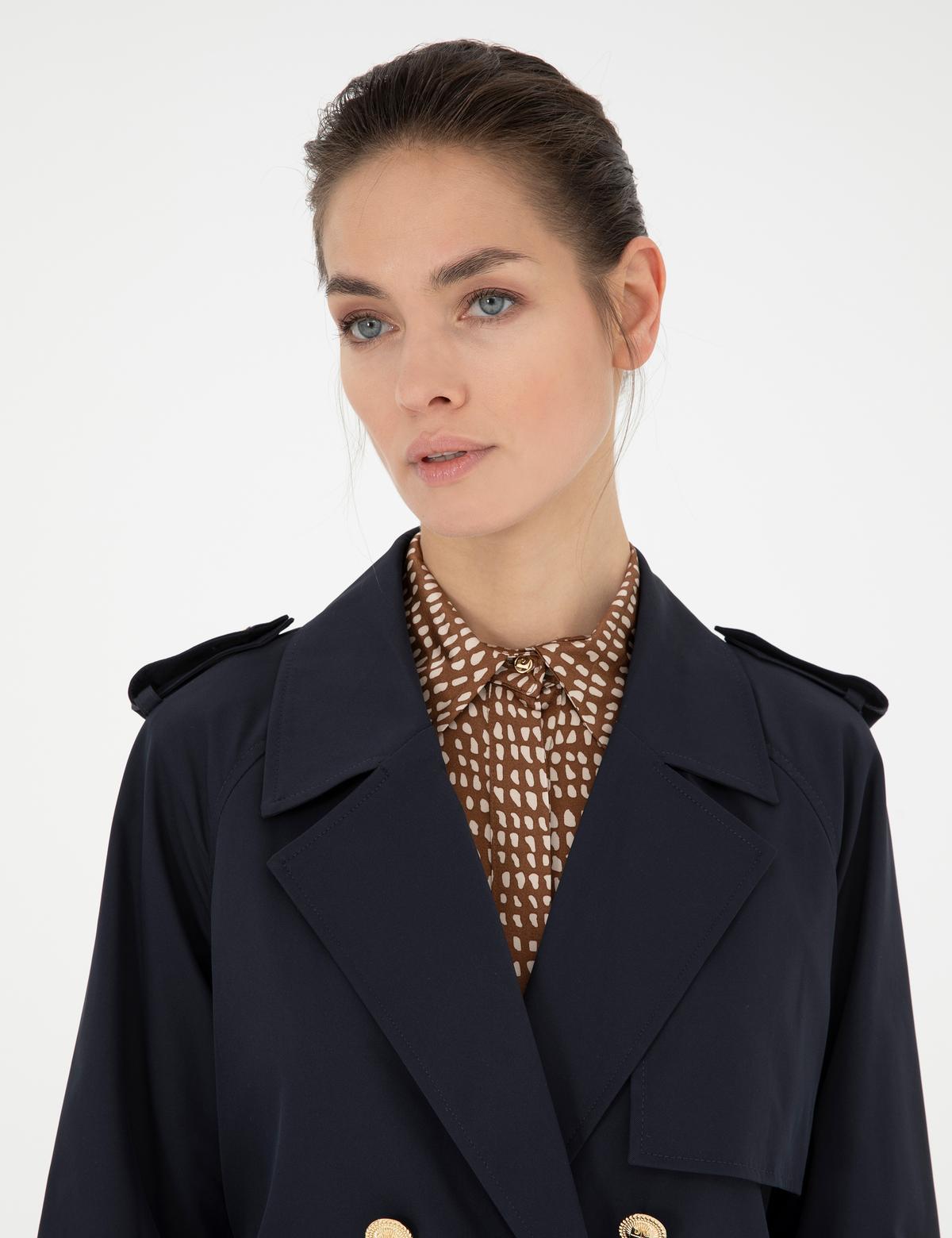 Lacivert Regular Fit Trençkot - 50282817013