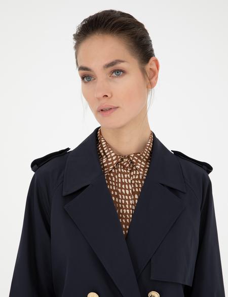 Lacivert Regular Fit Trençkot - 50282817013