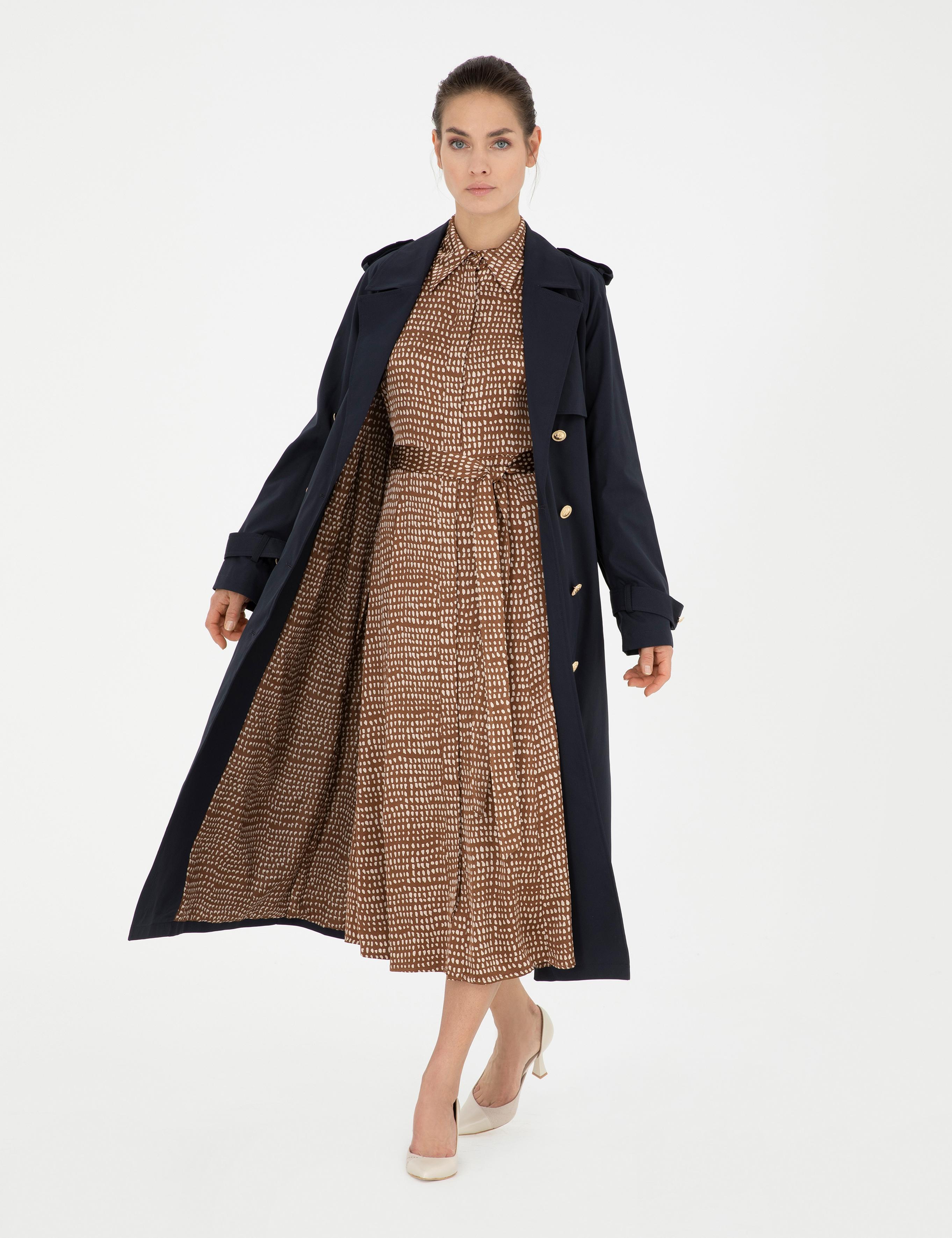 Lacivert Regular Fit Trençkot