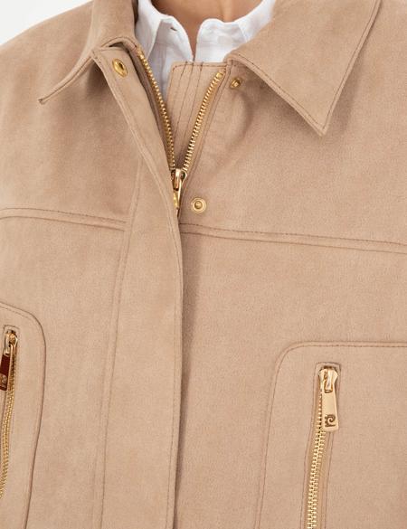 Bej Suni Deri Ceket - 50284058006