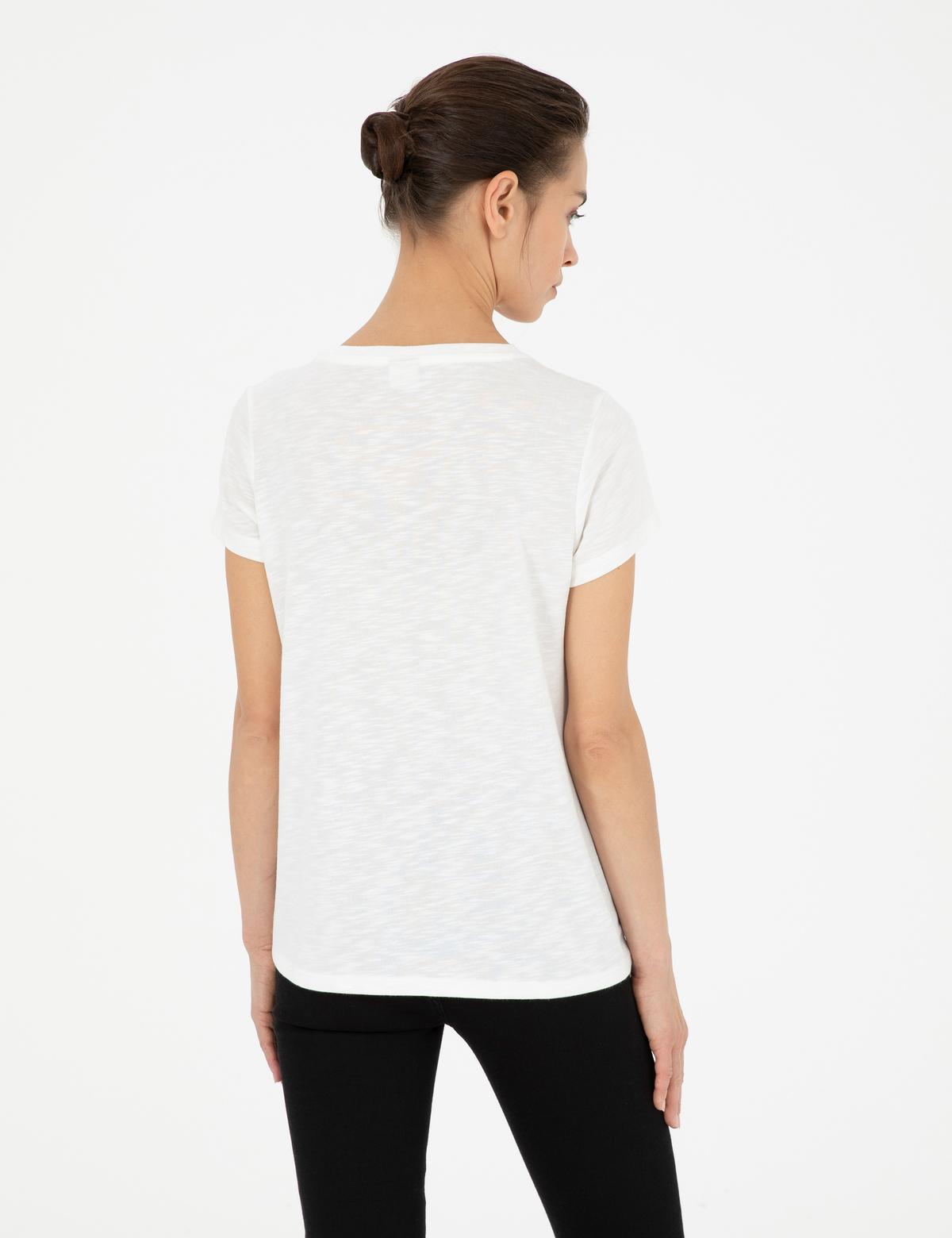 Beyaz Regular Fit Tişört - 50283451007