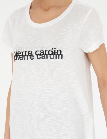 Beyaz Regular Fit Tişört - 50283451007