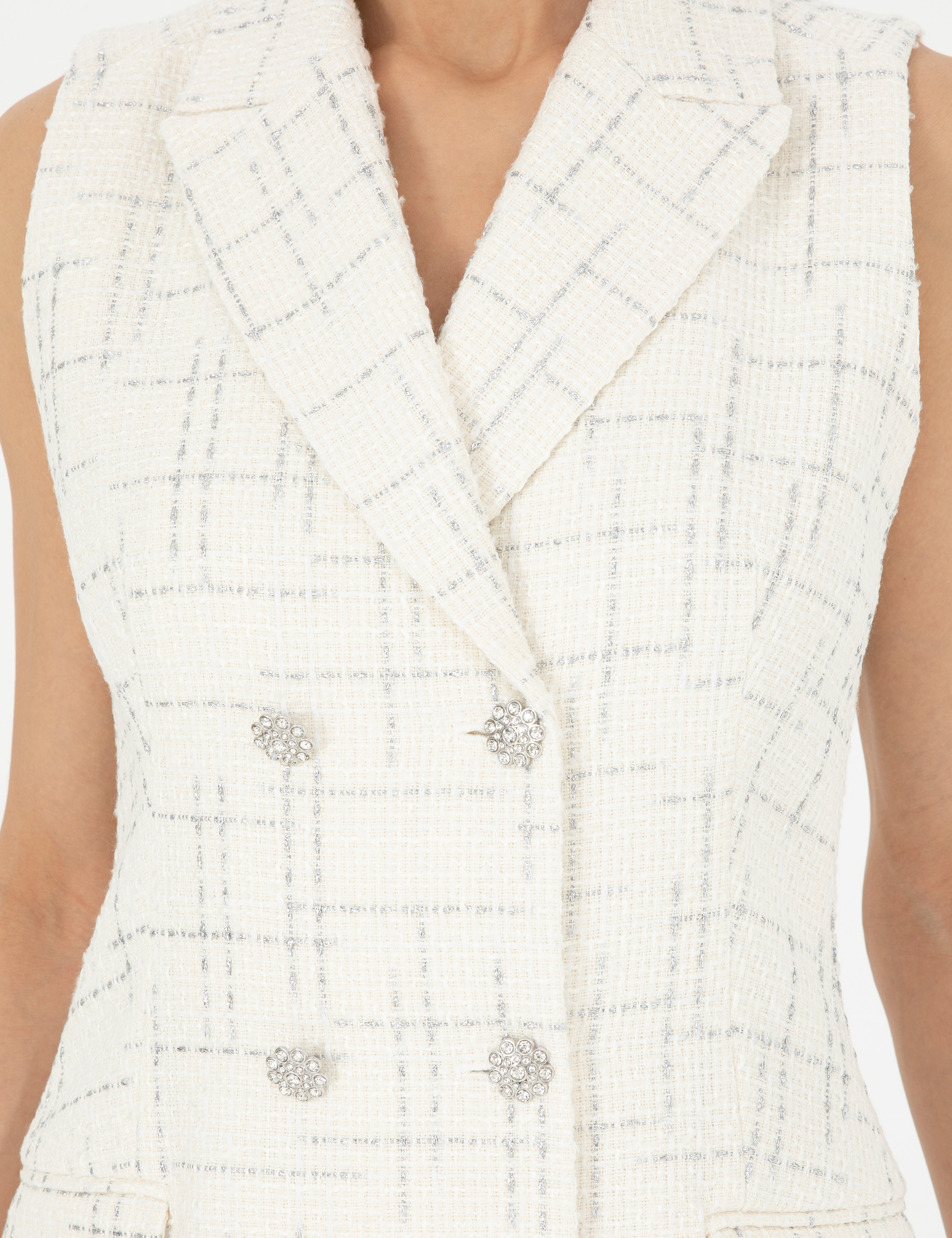 Ekru Slim Fit Tüvit Elbise - Image 7