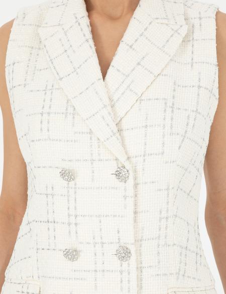 Ekru Slim Fit Tüvit Elbise - 50282097022