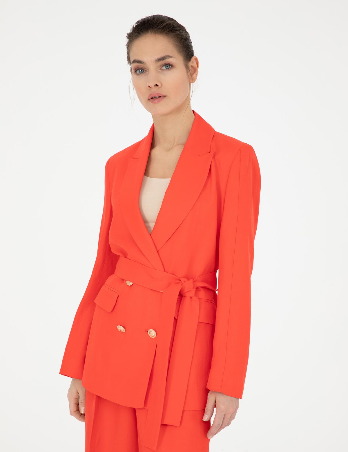 Nar Çiçeği Keten Karışımlı Regular Fit Ceket - 50282080012