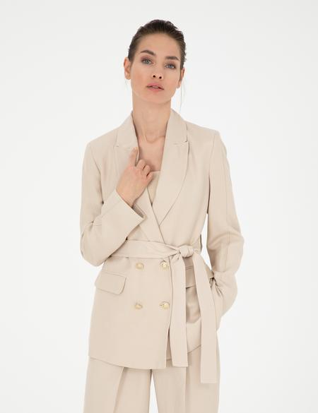 Kum Keten Karışımlı Regular Fit Ceket - 50282080019