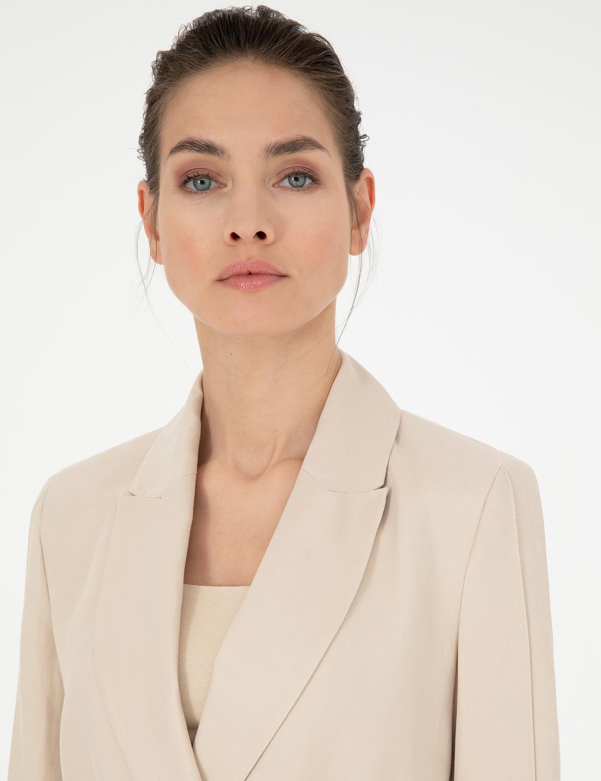 Kum Keten Karışımlı Regular Fit Ceket - 50282080019