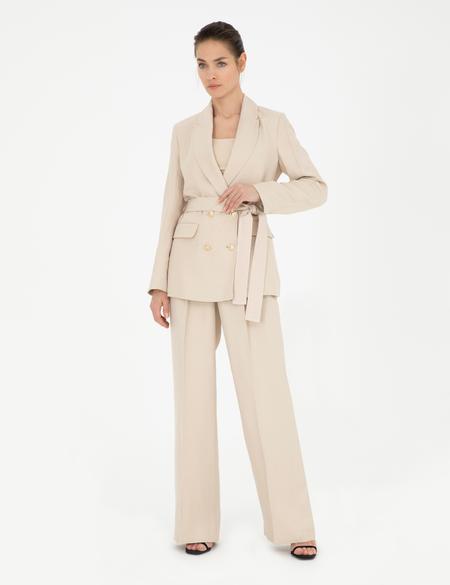 Kum Keten Karışımlı Regular Fit Ceket - 50282080019