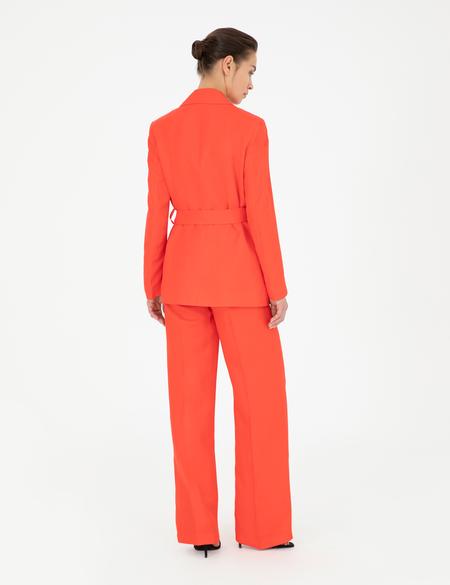 Nar Çiçeği Keten Karışımlı Kumaş Pantolon - 50282084013